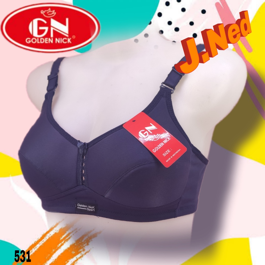 J531 -  SPORT BRA  GOLDEN NICK BUSA TANPA KAWAT DUA PENGAIT SIZE 34-42