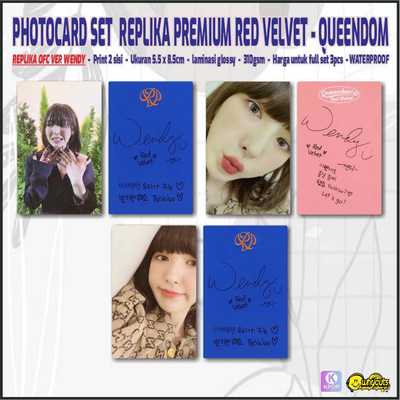 Photocard Set Premium Red Velvet Queendom / Print 2 sisi Full laminasi glossy / Anti air