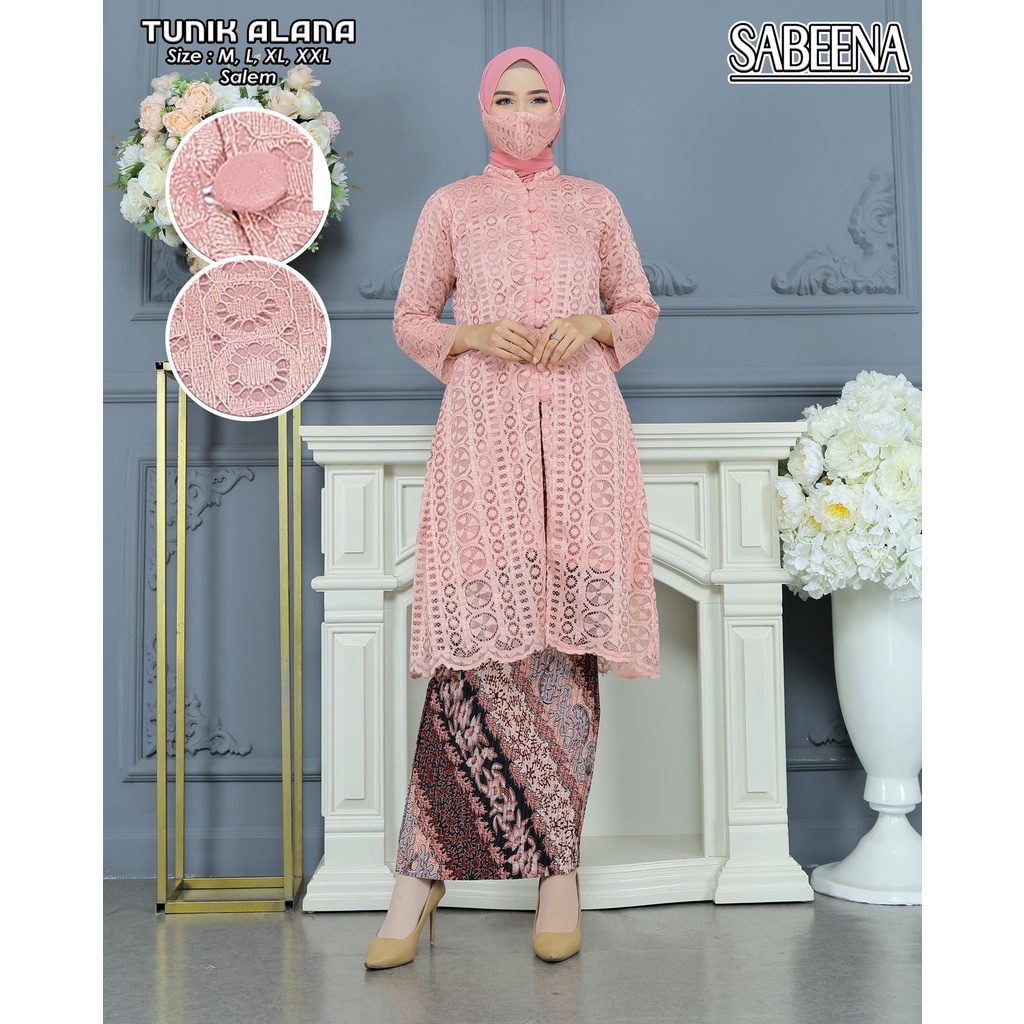 [COD] HARGA PROMO STELAN TUNIK BROKAT KANCING DEPAN/ BUSUI FRIENDLY / Kebaya tunik brukat terbaru 2022 / Stelan Kebaya Brokat Terbaru / TUNIK DEPAN