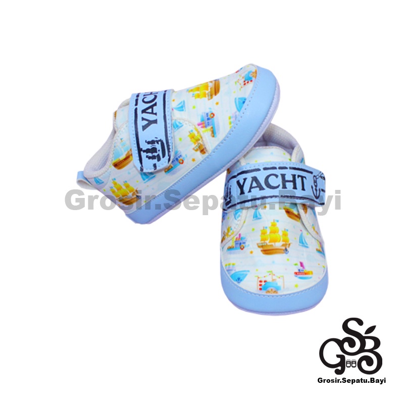 Sepatu Bayi - Baby Shoes - Prewalker  | 2-12 bulan | YACHT kapal BIRU ringan &amp; fleksibel