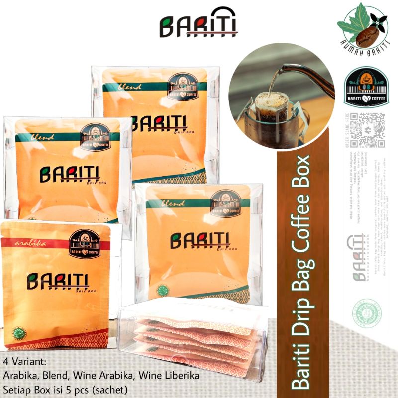 

Bariti Drip Bag - Kopi Drip Bag Box - 4Variant (Isi @pack: 5pcs)