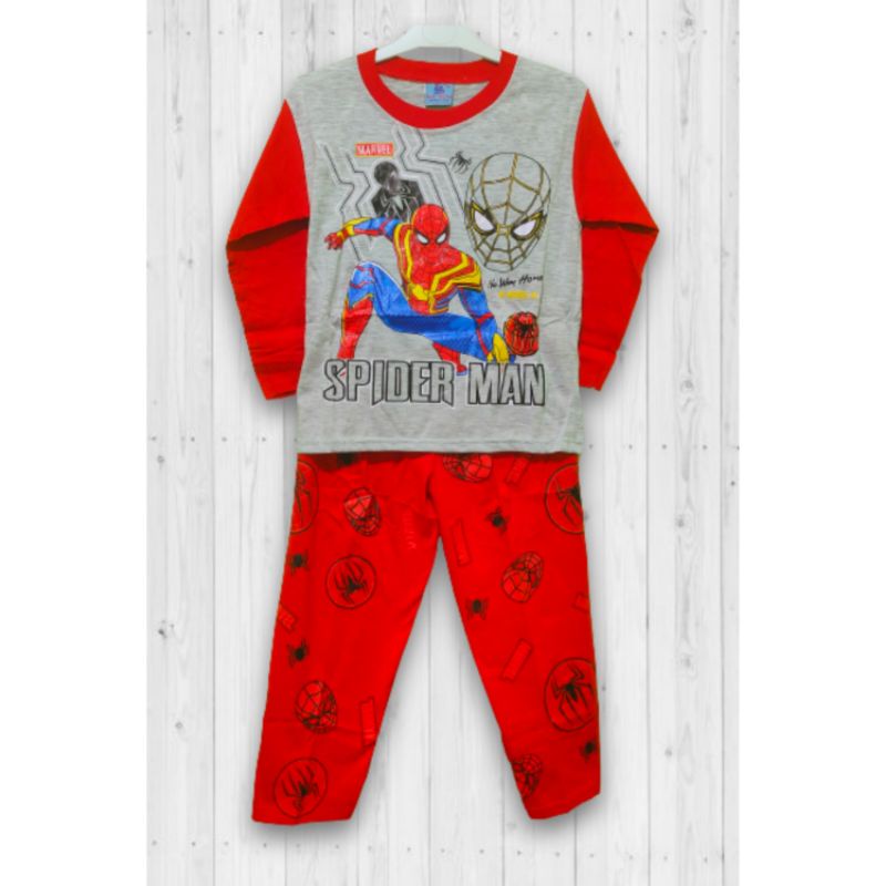 SPIDERMAN | 4, 5, 6 Tahun | Size 10, 12, 14 | Baju Tidur Anak Laki Laki Setelan Cowok