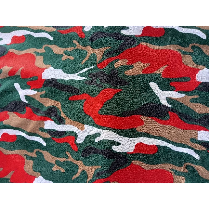 Kain Loreng Laskar Merah Putih PE (Polyester) 30sk (Single Knit)