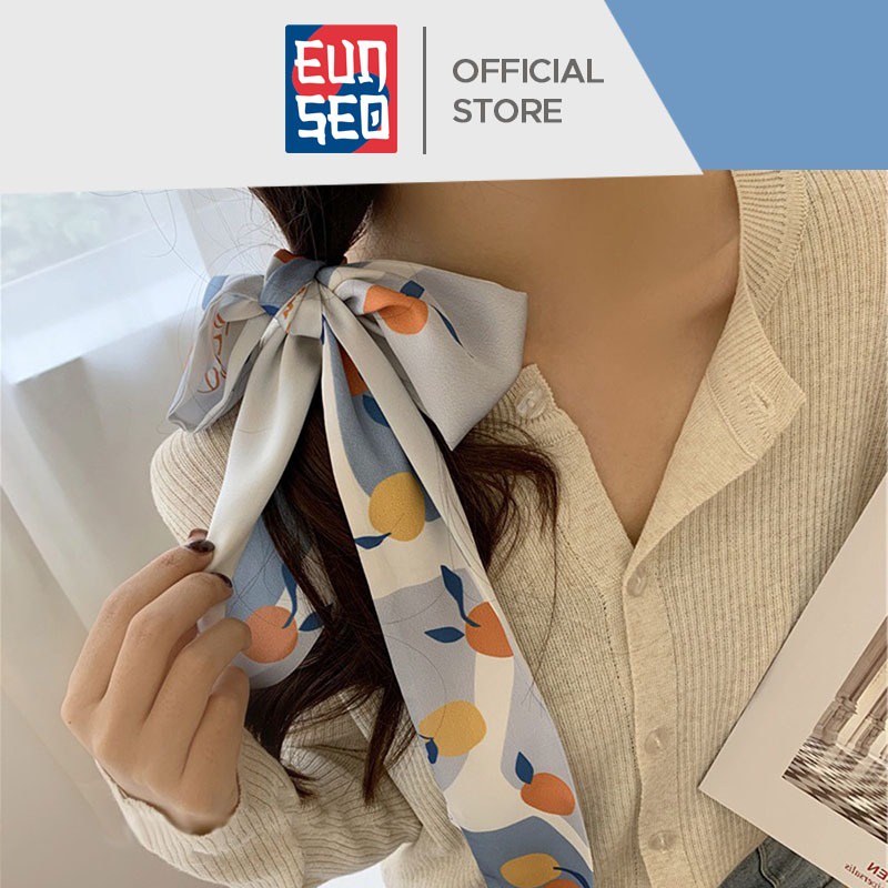 EUNSEO Ikat Rambut Tali Fashion Korea Scarf Small Hair Ribbon Retro Silk Scarf Twilly Bag/Satin Scarf Syal