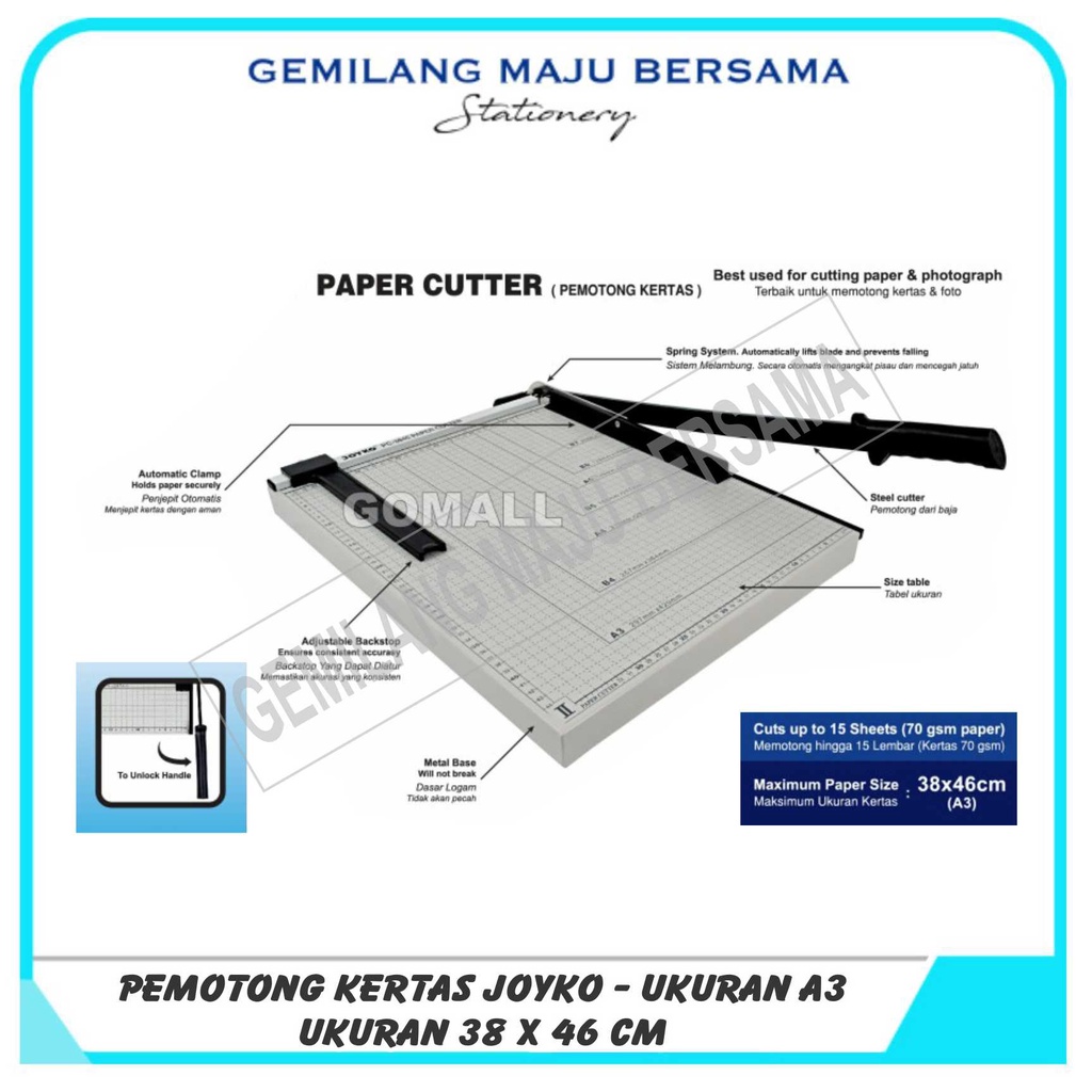 

Pemotong Kertas / Paper Cutter Joyko PC-3846 (A3)