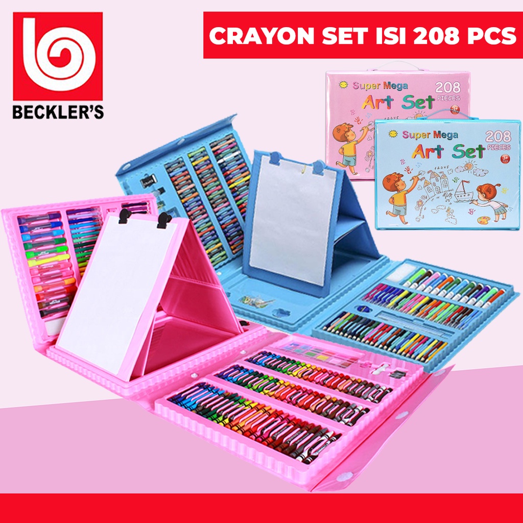 Crayon Set 208 Pcs / Pensil Warna Alat Menggambar Melukis Anak-anak Crayon Cat Air Pensi murah dan praktis