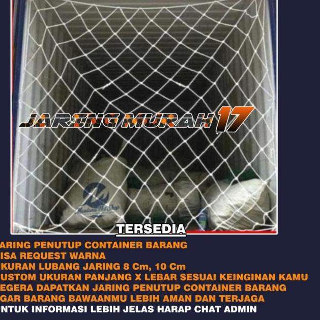

jaring penutup container barang - 10 cm, 2,5m x 2,5m
