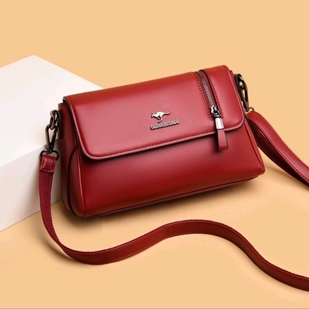 Tas Selempang Kotak Wanita Tas Selempang Bahu Kulit PU Lembut Kualitas Tinggi untuk Wanita 2022 Tas Tangan Mewah Baru Tas Wanita Tas Messenger Desainer Kantung-MERAH