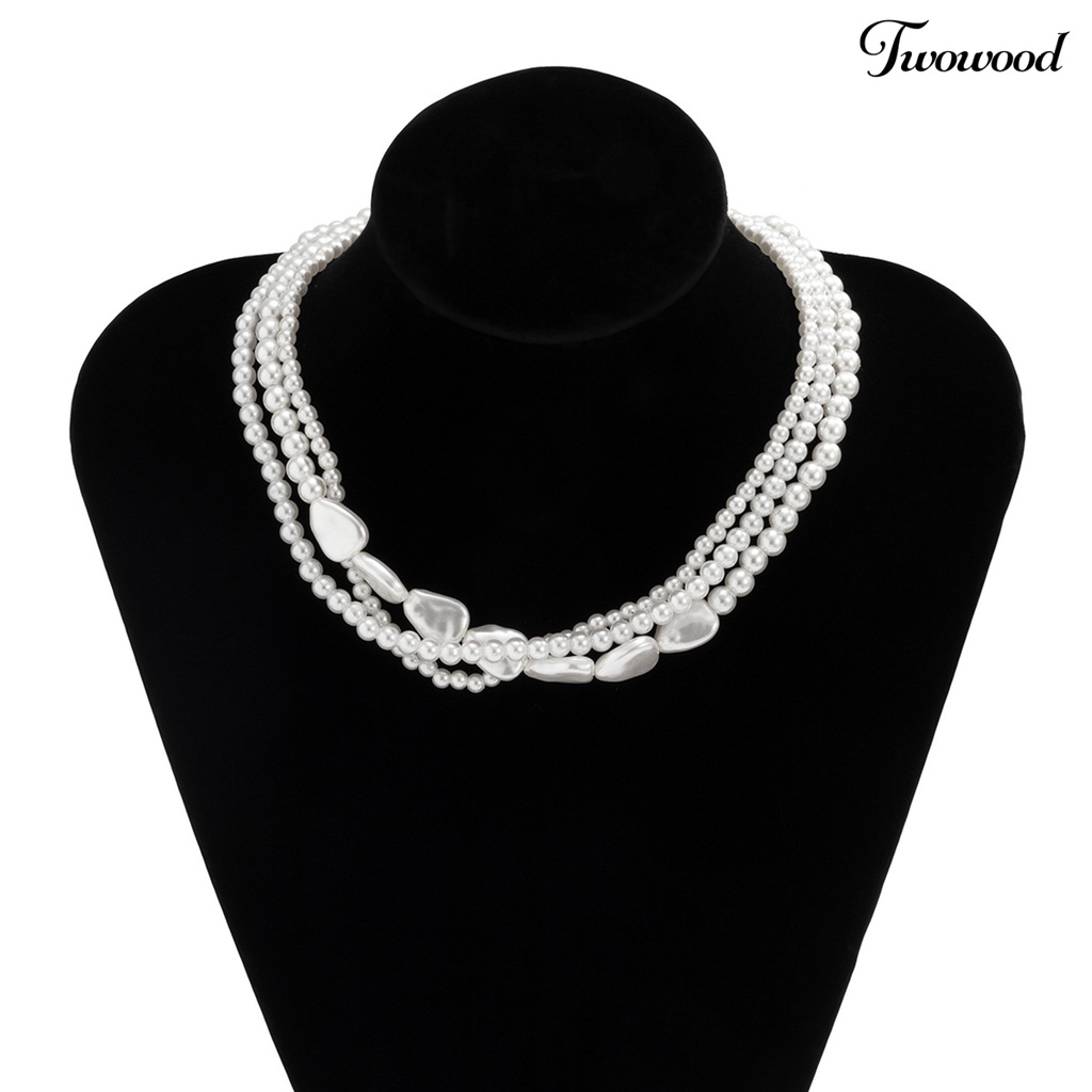 Kalung Choker Multilayer Aksen Mutiara Imitasi Gaya Vintage Untuk Wanita