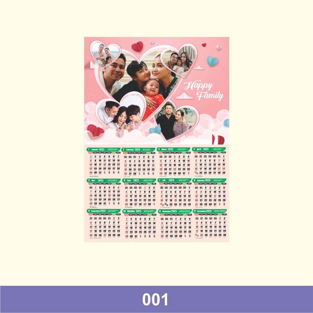 

cetak kalender 2023 keluarga bisa tambah foto
