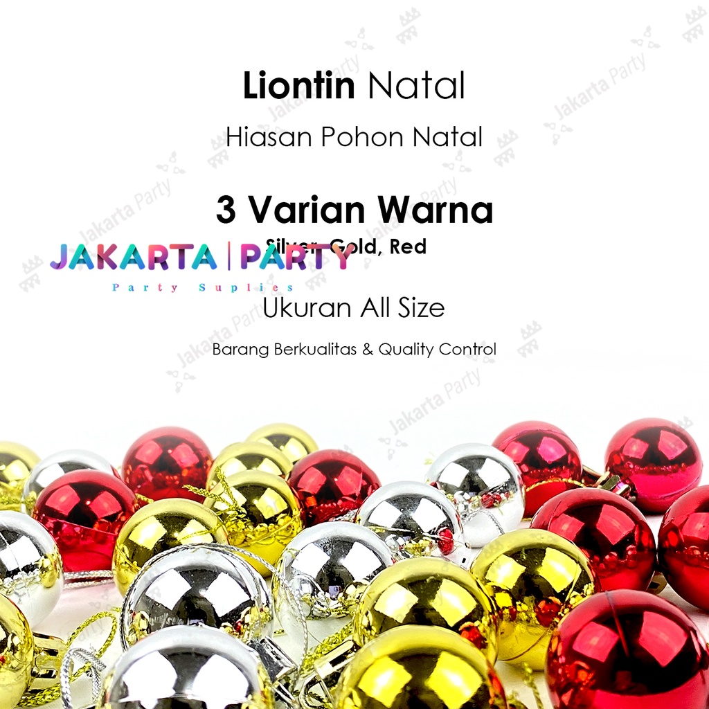 Hiasan natal gantung bola mini isi 12 pcs / hiasan pohon natal Silver