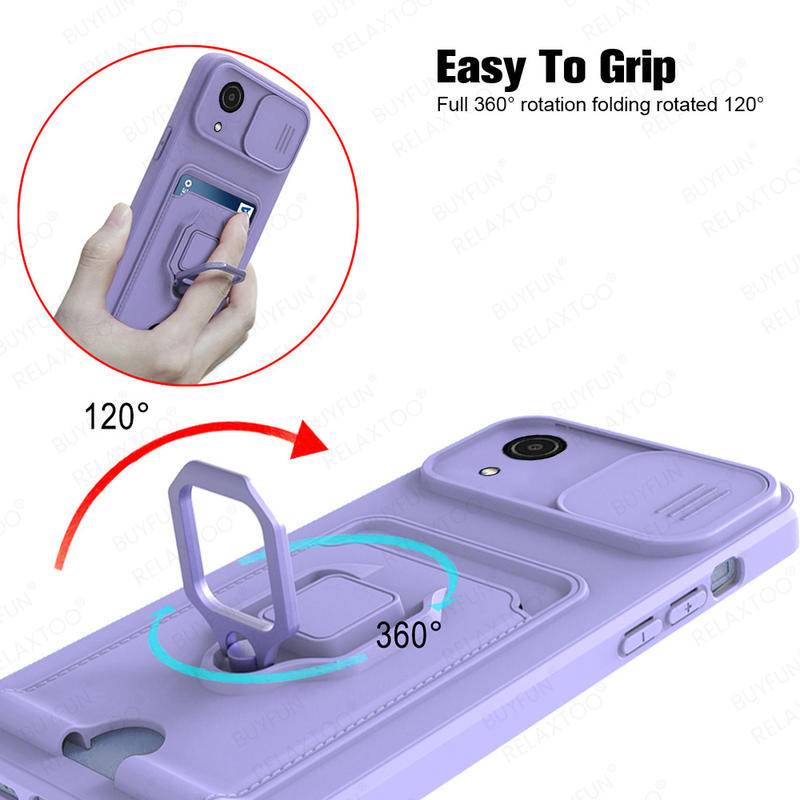 Case Pelindung Kamera Samsung Galaxy A03 Core Dengan Ring Stand Magnetik