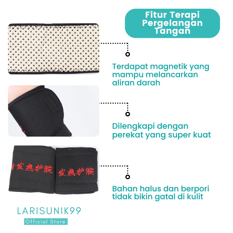 Alat Terapi Pergelangan Tangan Perawatan Tubuh Sabuk Terapi Deker Pergelangan Tangan 2 Pcs