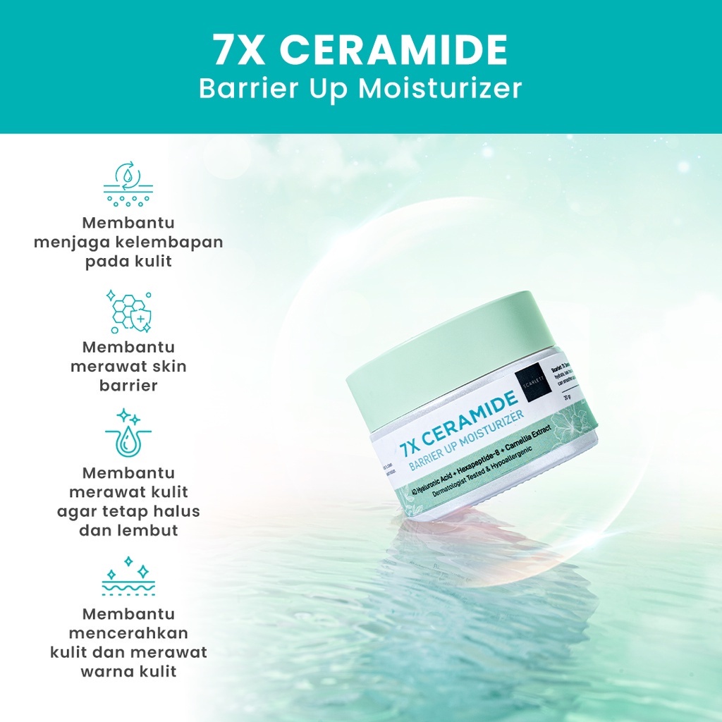 new SCARLETT WHITENING 7X CERAMIDE SKIN BARRIER MOIST - Moisturizer Ceramide 7x Memperbaiki Skin Barrier 20gr