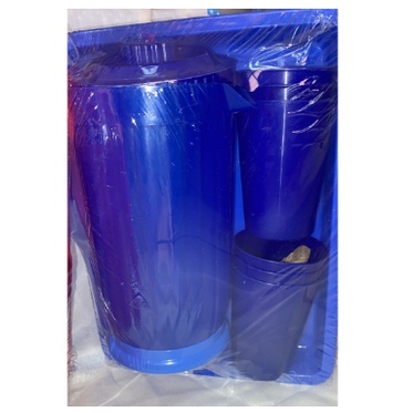 Teko Set Gelas Plastik 4 Pcs Plus Nampan Plastik Ukuran Besar