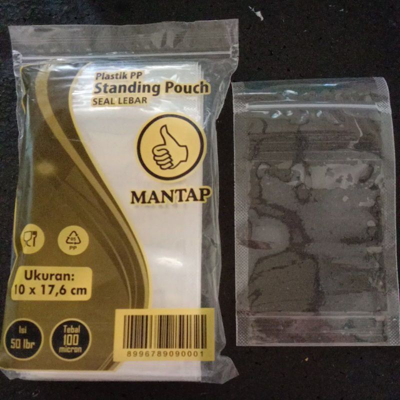 pp standing pouch 10 x 17,6 seal lebar isi 50lbr