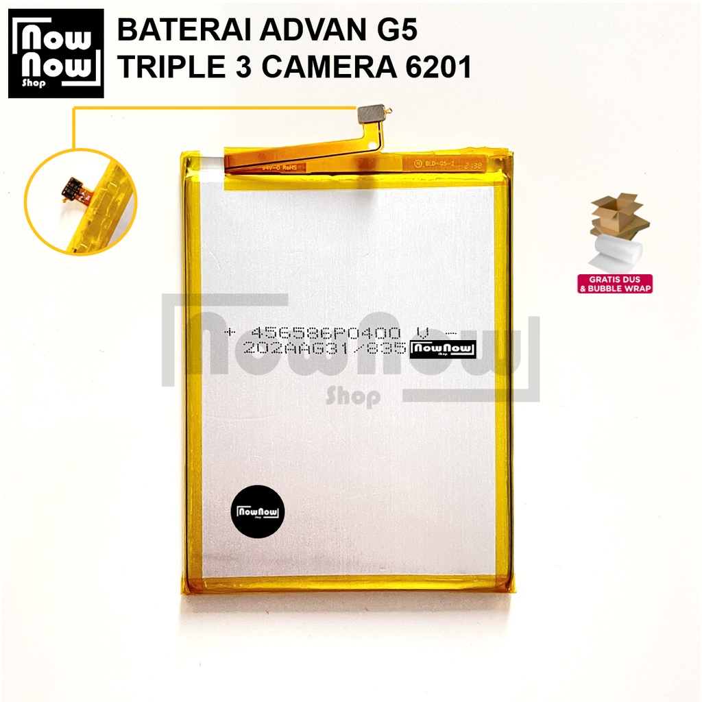 Baterai Advan G5 Triple 3 Camera 6201 Tripel Original Batre Batrai Batere Battery HP Advance