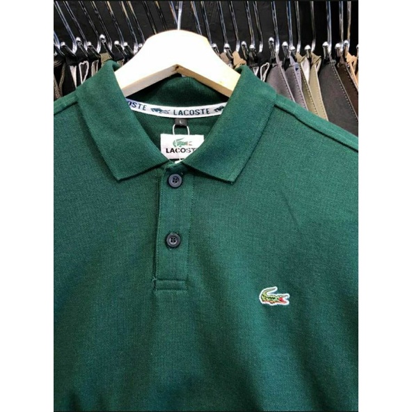Baju Kaos Polo Shirt Pria Polos Import Warna Hijau Botol