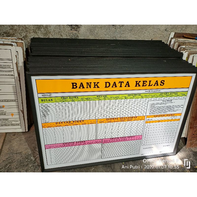 

Papan Bank Data Kelas best seller 120 x 80 cm bingkai figura kayu. papan data murah