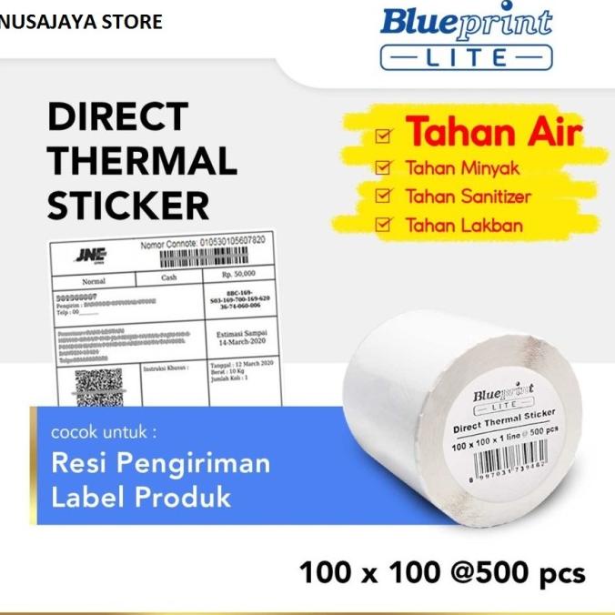 

SALE Direct Thermal Sticker Label Resi BLUEPRINT Lite 100x100 mm 500Pcs