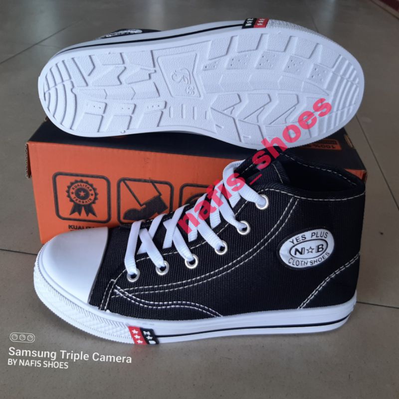 sepatu n#b anak sekolah boot tinggi tali sepatu anak sd size 30/38