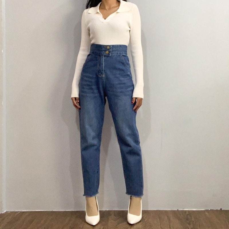 [LUXE.DLABEL] - E48 Jeans | Celana panjang Highwaist wanita Jeans import premium Jeans wanita polos ripped jeans High waist jeans wanita bkk Skinny Jeans High waist Baggy jeans Wideleg Jeans Kulot jeans Boyfriend jeans Wanita Kargo Jeans