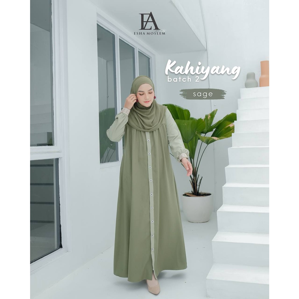 TERMURAH GAMIS SET KHIMAR ABAYA KAHIYANG BY ESHA MOSLEM
