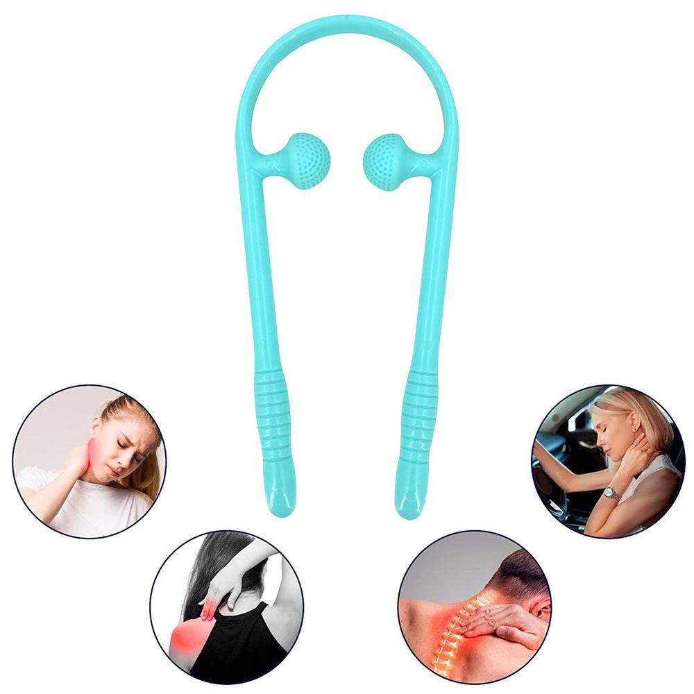 Handheld Neck Massager 2 Trigger Point Shoulder Muscle Deep Tissue Relax Massage Tool