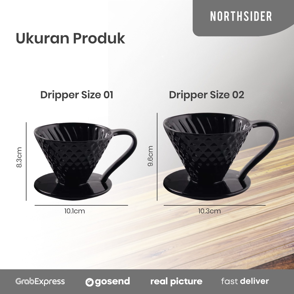 V60 CERAMIC DRIPPER KOPI MOTIF DIAMOND CFN-005