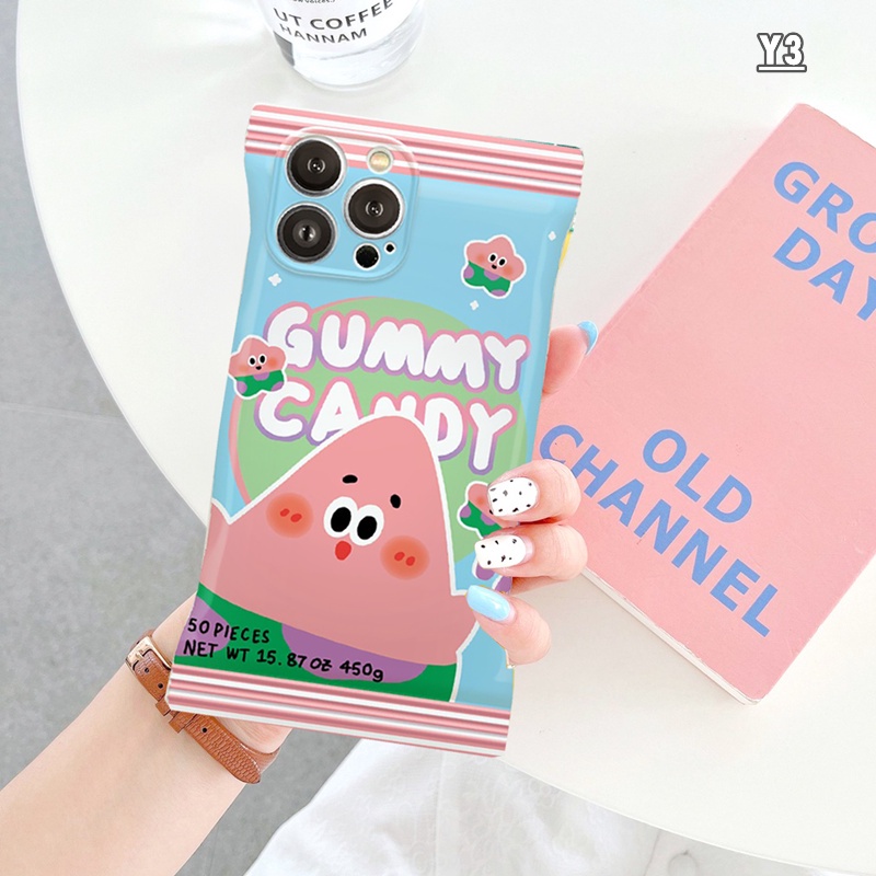 IPHONE Kartun Spons Case Kompatibel Untuk Iphone11 13 14 13 Pro MAX iPhone7 8plus 6s Plus XR 14Plus XS MAX SE Warna-Warni Bayi Pie Snack Bag Cover