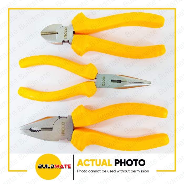 Tang Set 3-Pcs Tang Kombinasi Potong Lancip Pliers Set INGCO HKPS08311