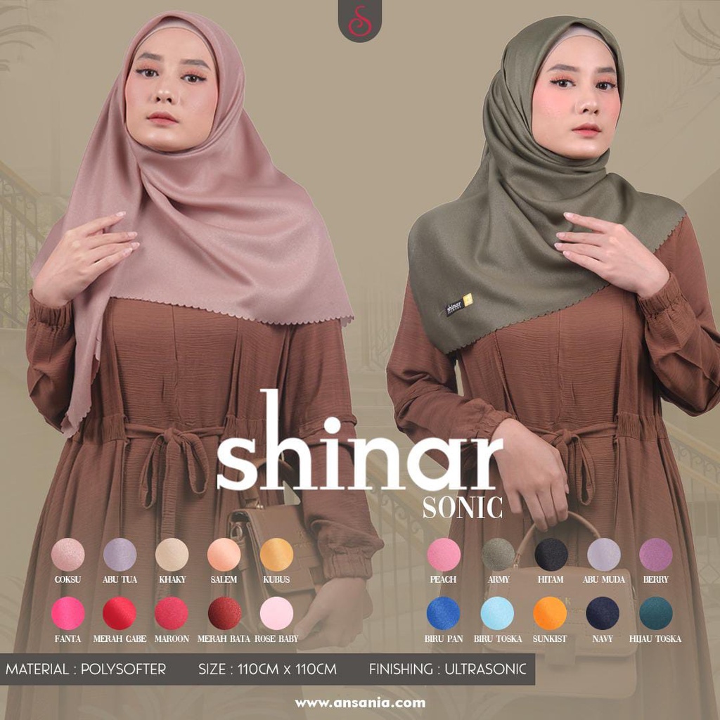 KERUDUNG SEGIEMPAT SHINAR GLAMOUR LASERCUT ANSANIA ORIGINAL HIJAB SEGIEMPAT ANSANIA SAFA HIJAB