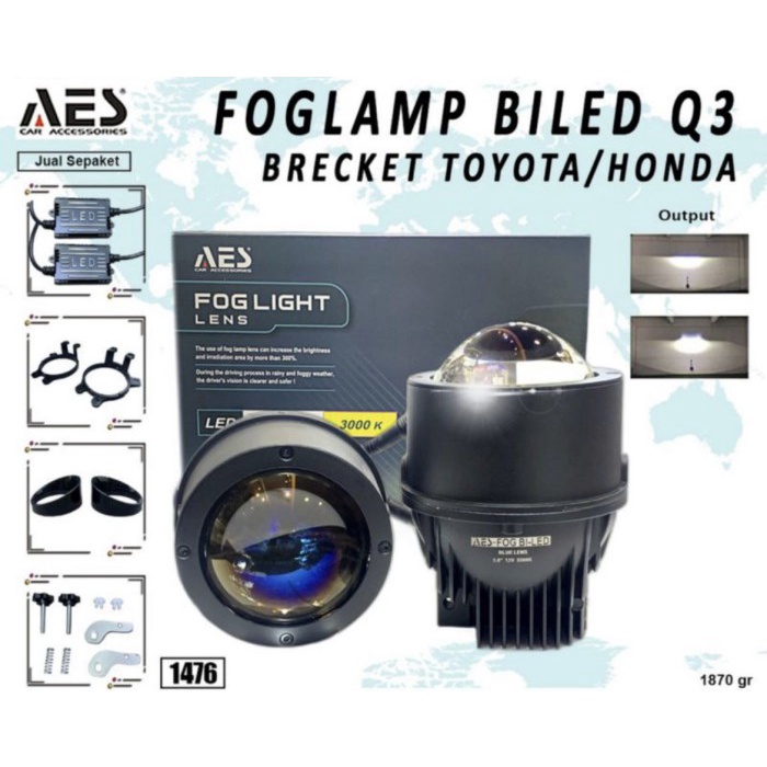 ORIGINAL BILED FOGLAMP PROJECTOR Q3 AES 45 WATT LAMPU FOGLAMP MOBIL