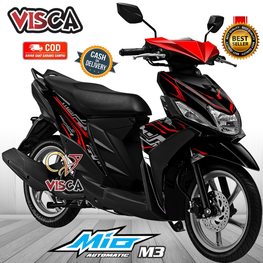 Decal Mio M3 125 Full Body Stiker Mio M3 125 Full Body Striping Mio M3 Hitech