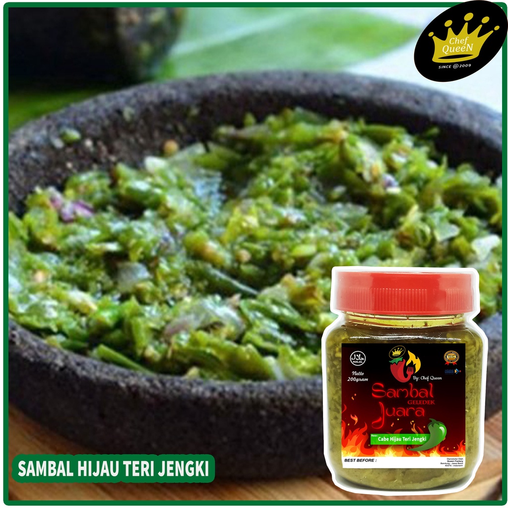 

EAT Sambal CABE HIJAU TERI Chef Queen TERMURAH Sambel Baby Cumi / Sambal Pete / Sambal Jengkol / Sambel Asin Jambal / Sambal Teri Medan / Sambel Ayam Suir / Sambal Cabe Hijau Teri / Sambal Cakalang Tongkol / Sambal Paru Sapi / Sambal Bawang Pedas