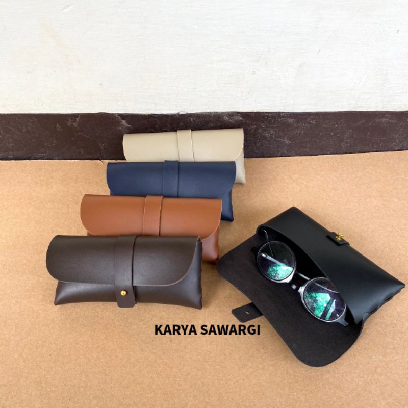 Tempat kacamata pouch kacamata kulit