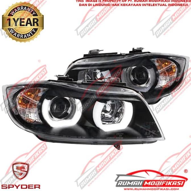 Headlamp - Bmw E90 2005-2008 - Sonar - Angel Eyes - Led - Black