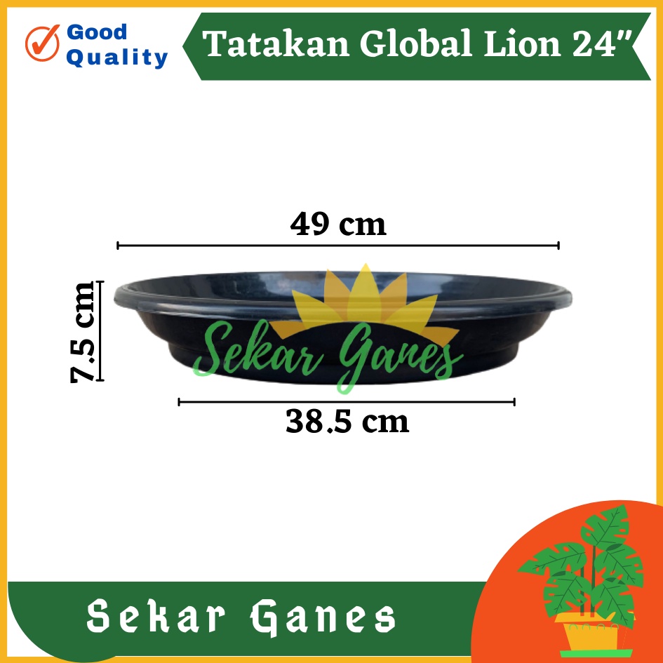 PROMO Tatakan Pot Hitam Global Lion 60 cm 24 inch Tatakan Pot Bunga 30 Panjang Besi 40 Kayu 25 20 Kotak-TATAKAN 24&quot; (24inc /50cm) alas pot besar untuk pot ukuran 50 - 70