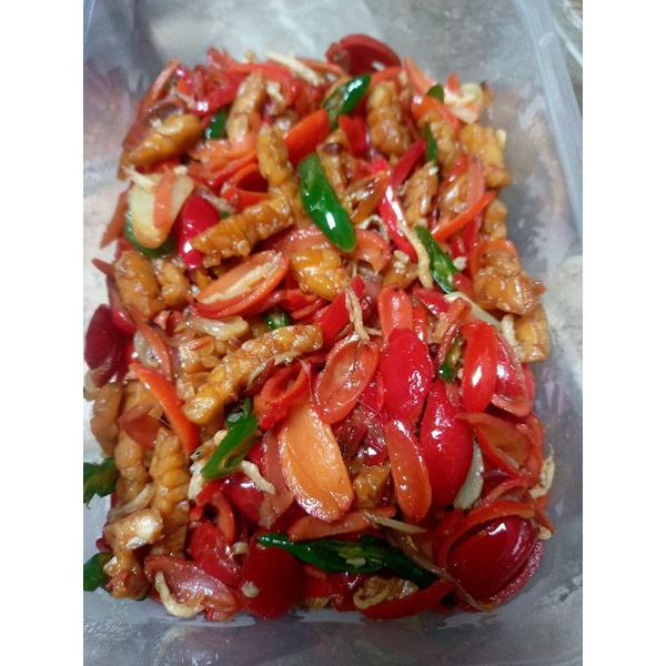 

Tumis kulit melinjo+tempe+teri