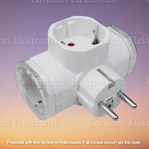 Steker Cabang Colokan Listrik 3 Lubang Bulat Arde