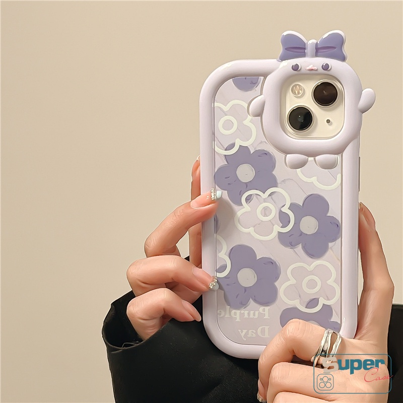 Kartun 3D Busur Monster Lensa Case Untuk Realme C35 C31 C30 C33 C12 C11 C15 C25 C25s 9 6i 5i 8 9i 8i 7i C3 C2 7 5s 8Pro 9Pro+ C17 C25Y C20 C21Y C21 C20A Lembut Segar Bunga Sarung