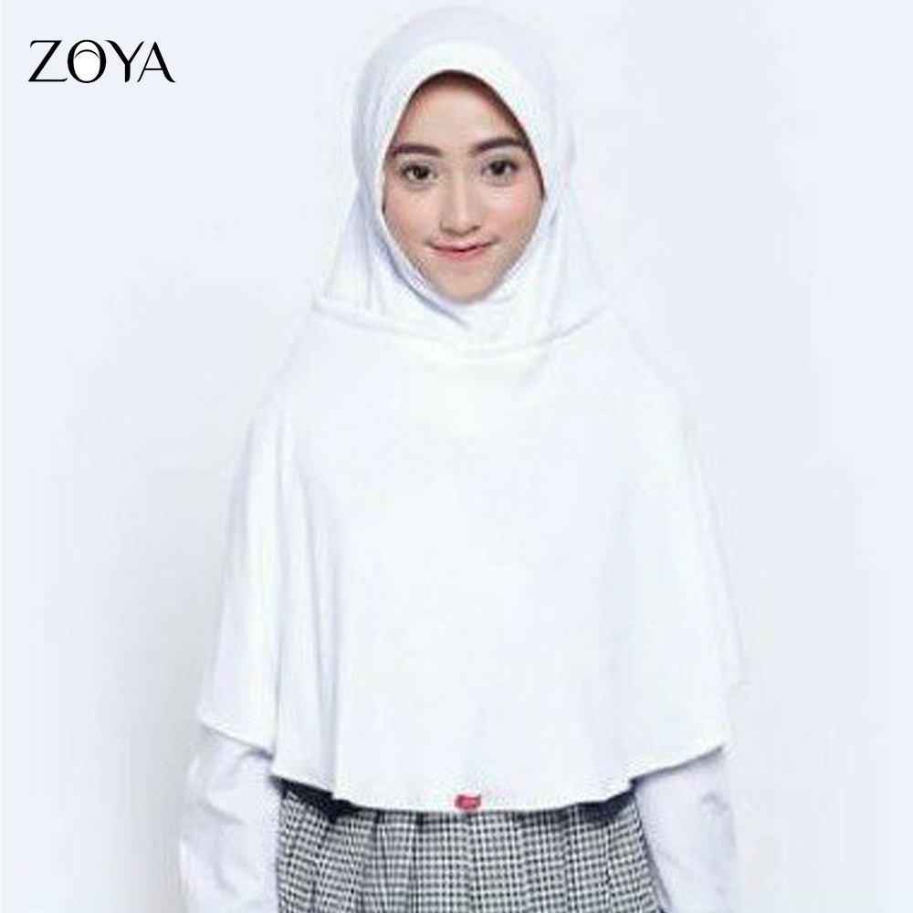 ZOYA Jilbab Hijab Kerudung Sekolah Bergo Sukses Size Mini Midi Maxi Putih ORIGINAL ZOYA
