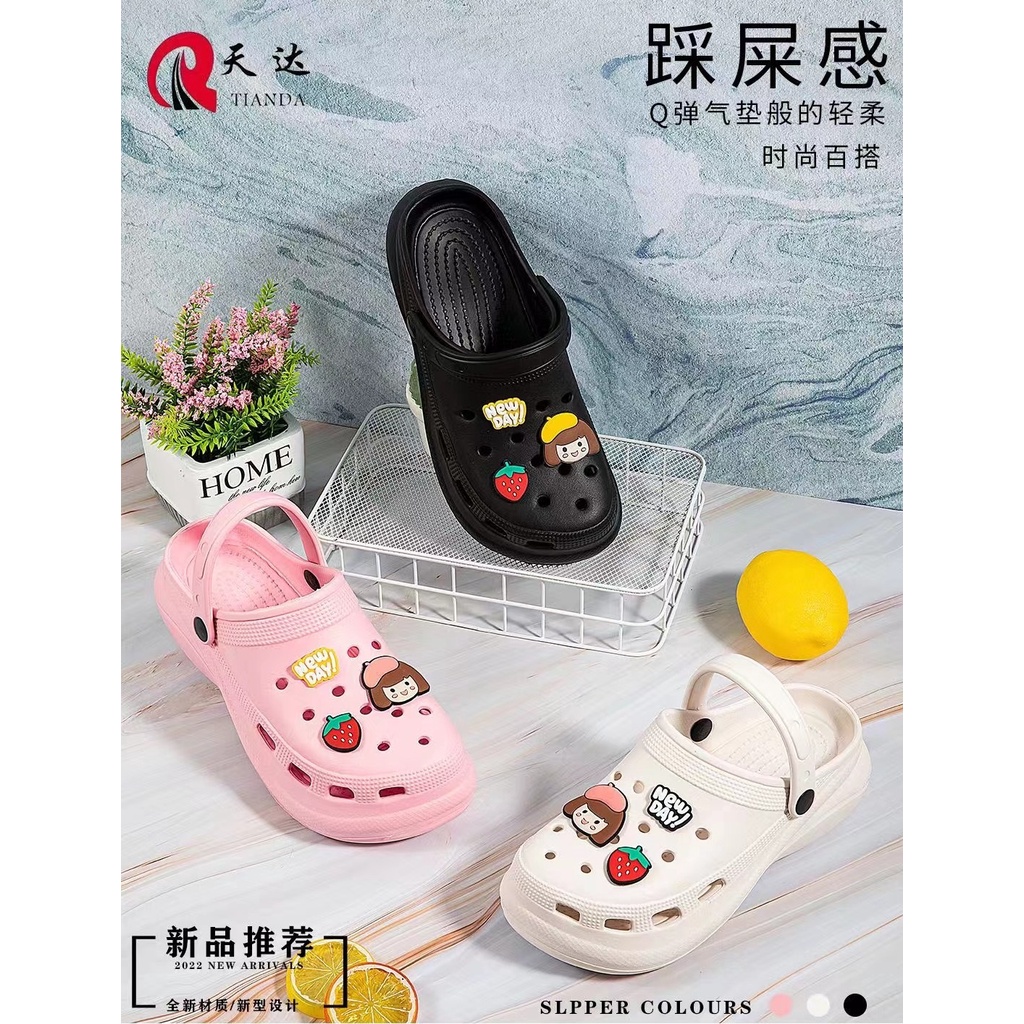 littlekiddoss Sepatu Sandal Jelly fuji Wanita Import Wedges Baim crcs Platform Sendal Clog Bapao REAL IMPORT SD2213