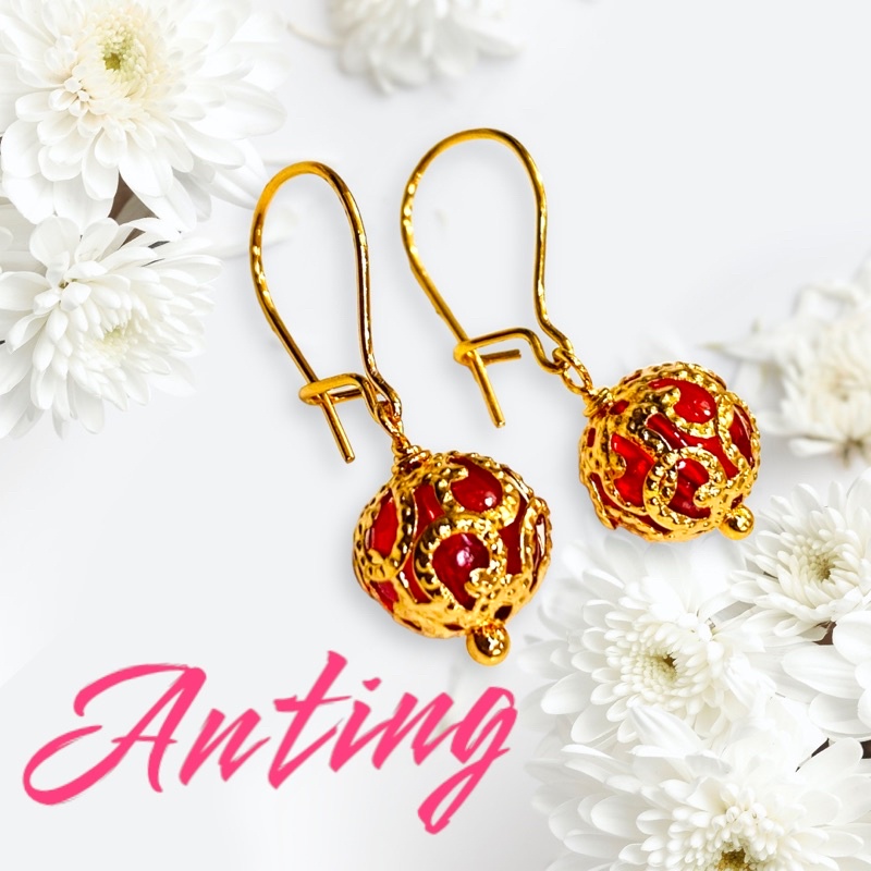 Anting gantung wanita //anting permata // perhiasan // anting