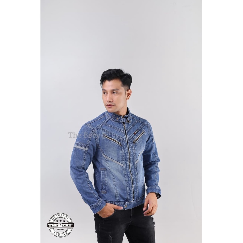 TURUN HARGA ! Jaket Jeans Pria Keren - Jaket Denim Pria - Jaket Jeans Fj 03 Original The Berry