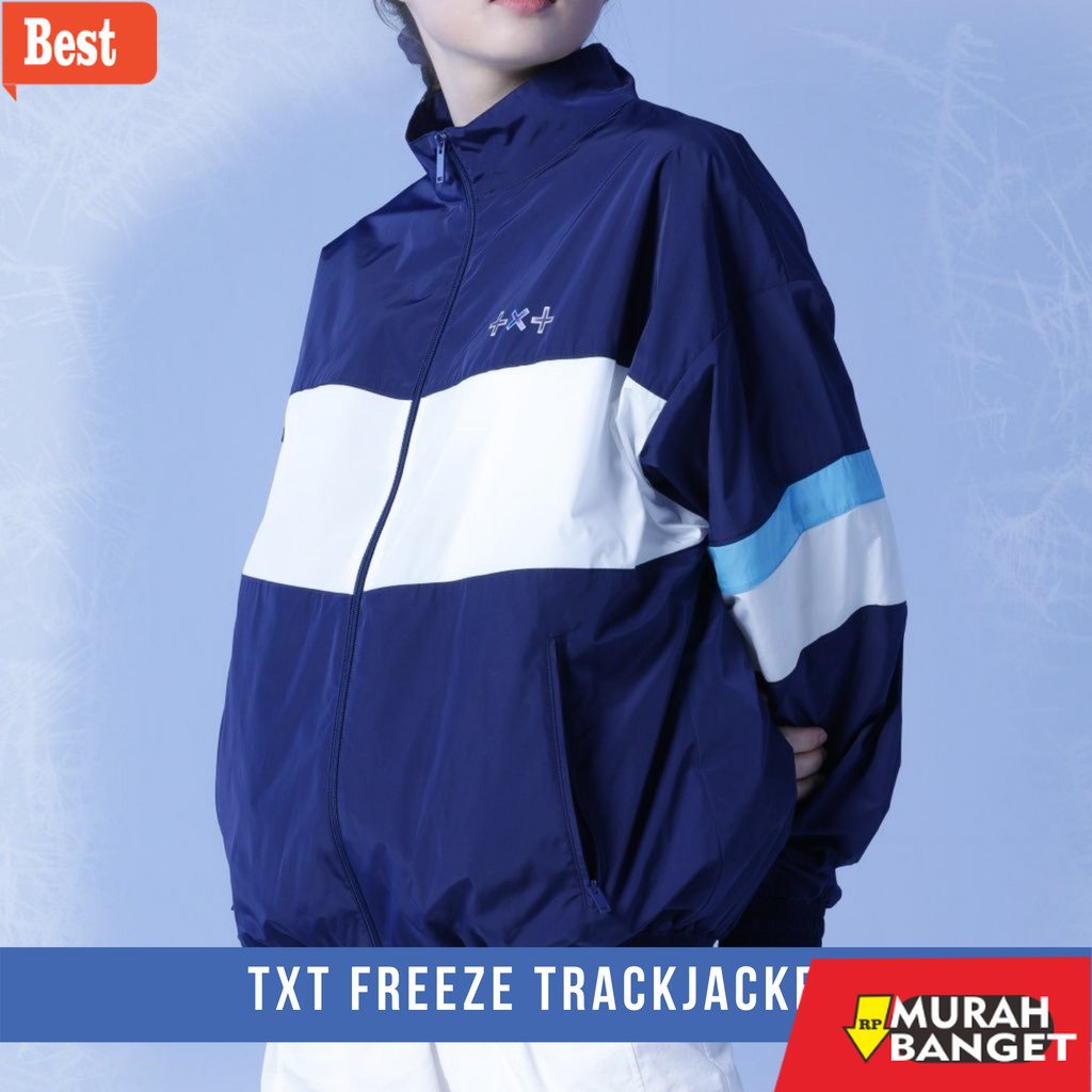 jaket wanita kekinian 2022 [BARU] TXT Freeze trackjacket (READY STOCK & BISA COD)