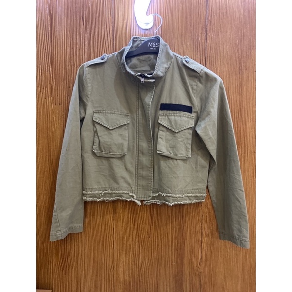 jaket crop army
