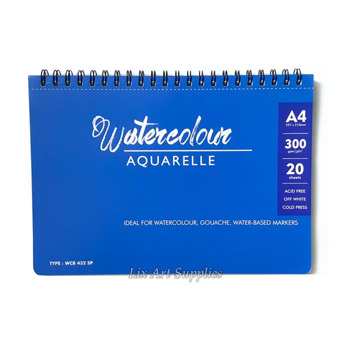

V-Tec Watercolor Book Spiral A4 - 20 lbr (300 gsm) Cold Pressed