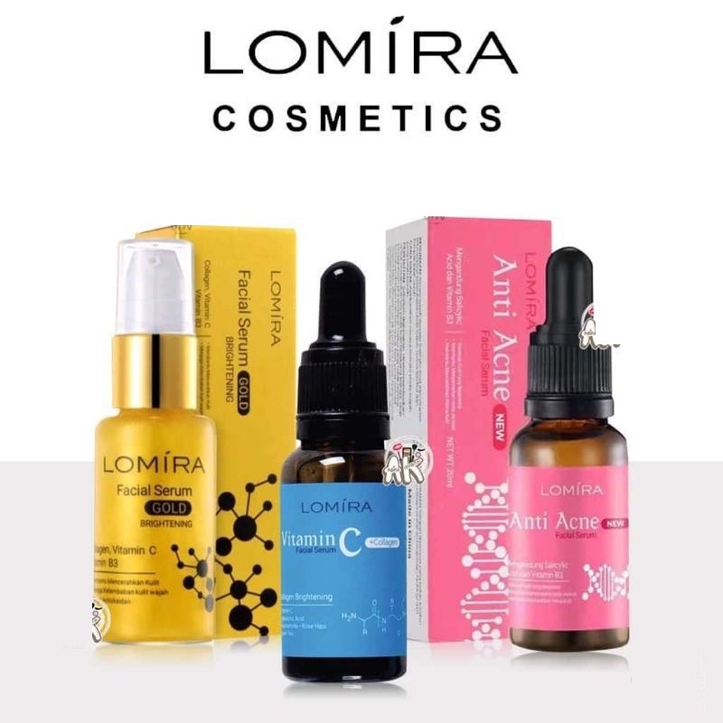 Lomira Serum Vit C + Collagen / Anti Acne / Gold Brightening - Serum Wajah