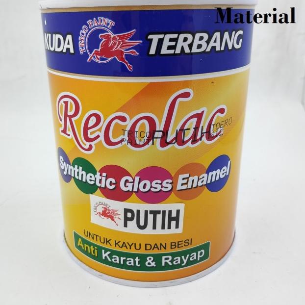 CAT MINYAK RECOLAC KUDA TERBANG 1KG - CAT KAYU BESI - HITAM DAN PUTIH - Hitam